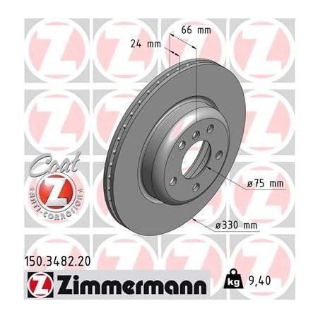 Zimmermann Brake Disc - Standard/Coated, 150348220 150348220
